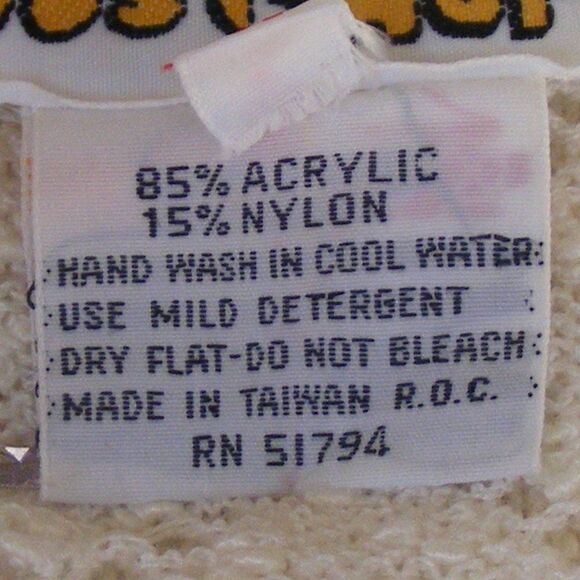 Vintage Knit Midi Dress, S, Ivory Acrylic, Long sleeves, Pointelle, 70s - Picture 12 of 13